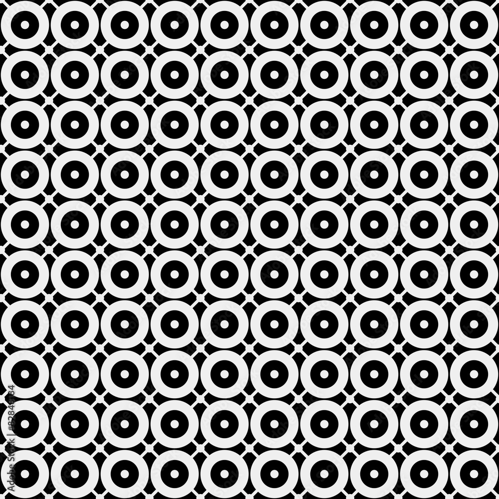 Abstract minimalistic black and white pattern, rounds