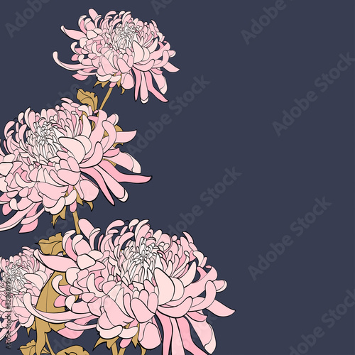 Bouquet of chrysanthemum on grey background.