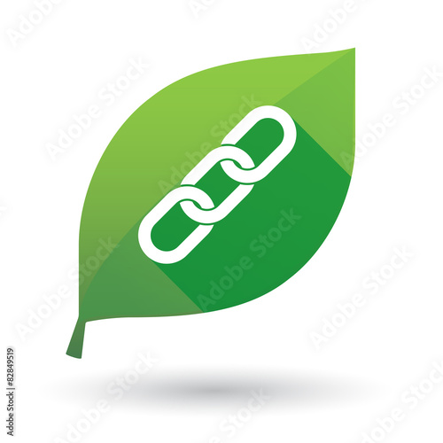 Green leaf icon with a chain