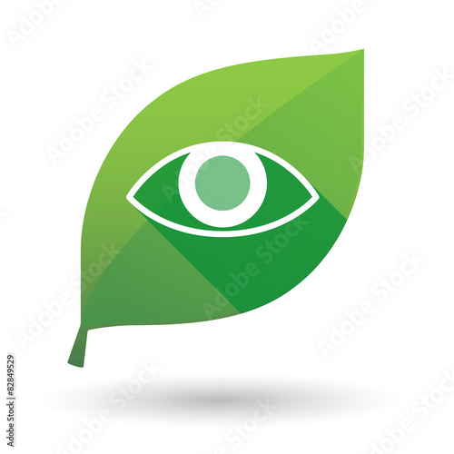 Green leaf icon with an eye