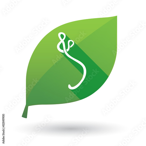 Green leaf icon with an ebola sign