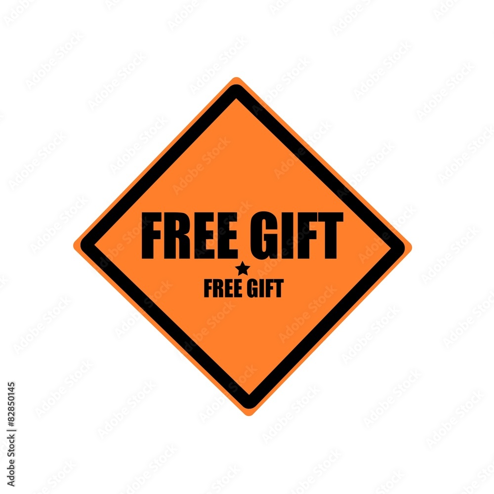 Free gift black stamp text on orange background Free gift black stamp text on orange background