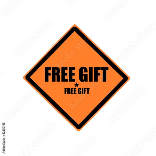 Free gift black stamp text on orange background