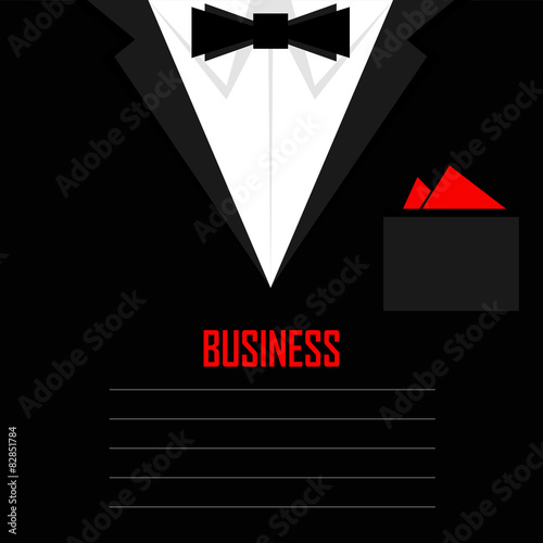 Business men's suit with tie and handkerchief - vector illustrat