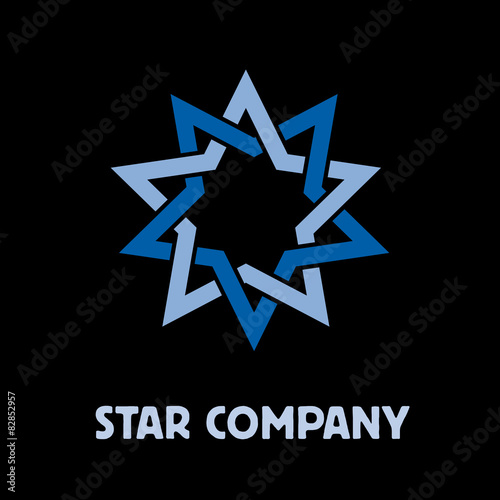 Vector sign two star crossed on black background