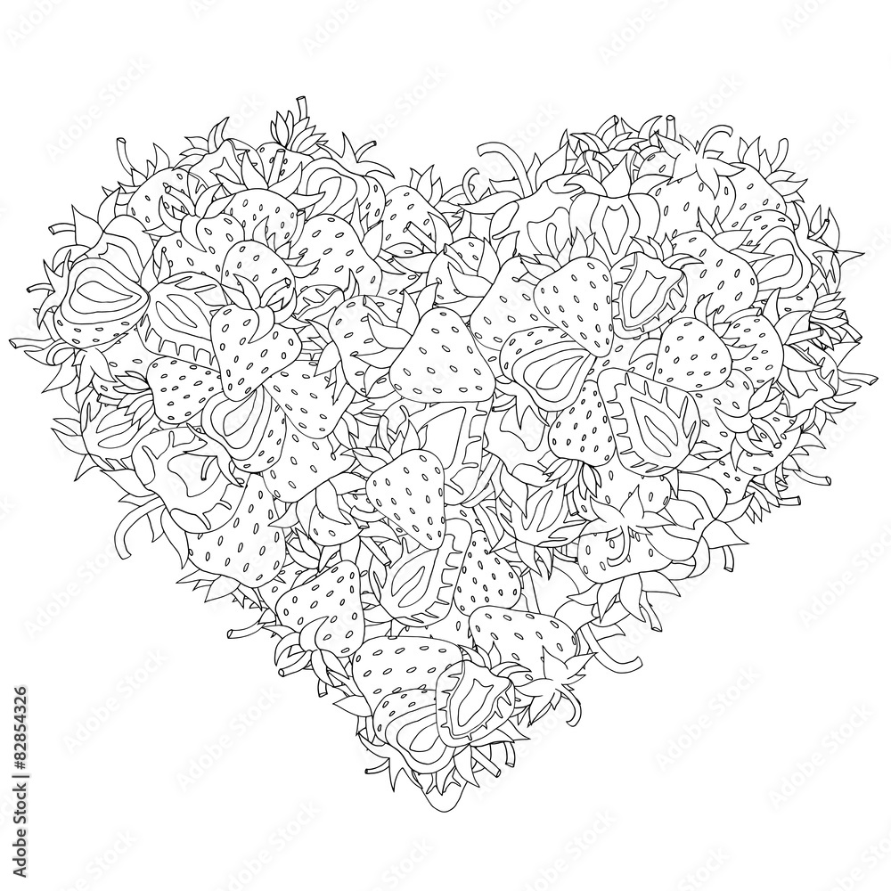 Fototapeta premium Heart made of Strawberries