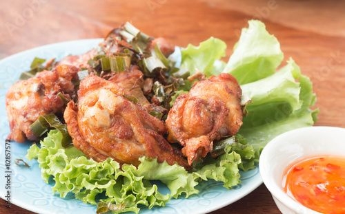 ot Meat Dishes - Grilled Chicken Wings with Red Spicy Sauce