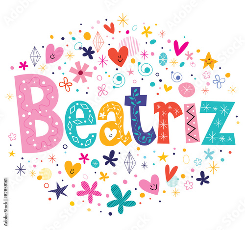Beatriz girls name decorative lettering type design photo