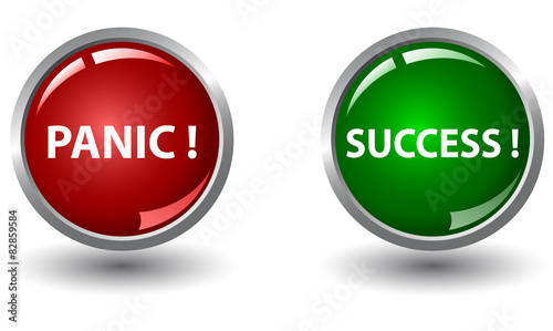 Red panic button  and green success button