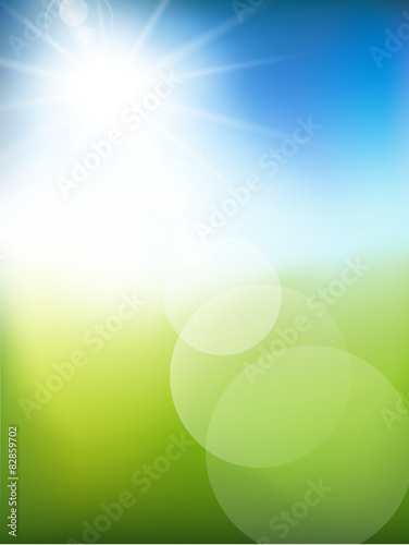 abstract background green, light and sunny , vector.
