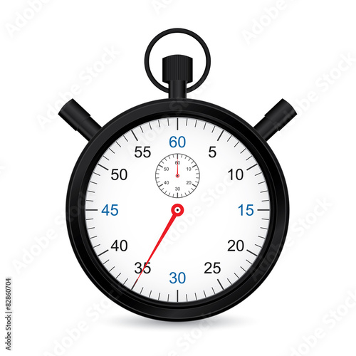 Black metallic stopwatch, web design sport icon