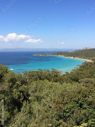 vue aerienne plage porquerolles