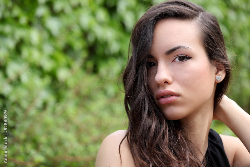 Outdoors portrait of attractive girl Outdoors portrait of attractive girl