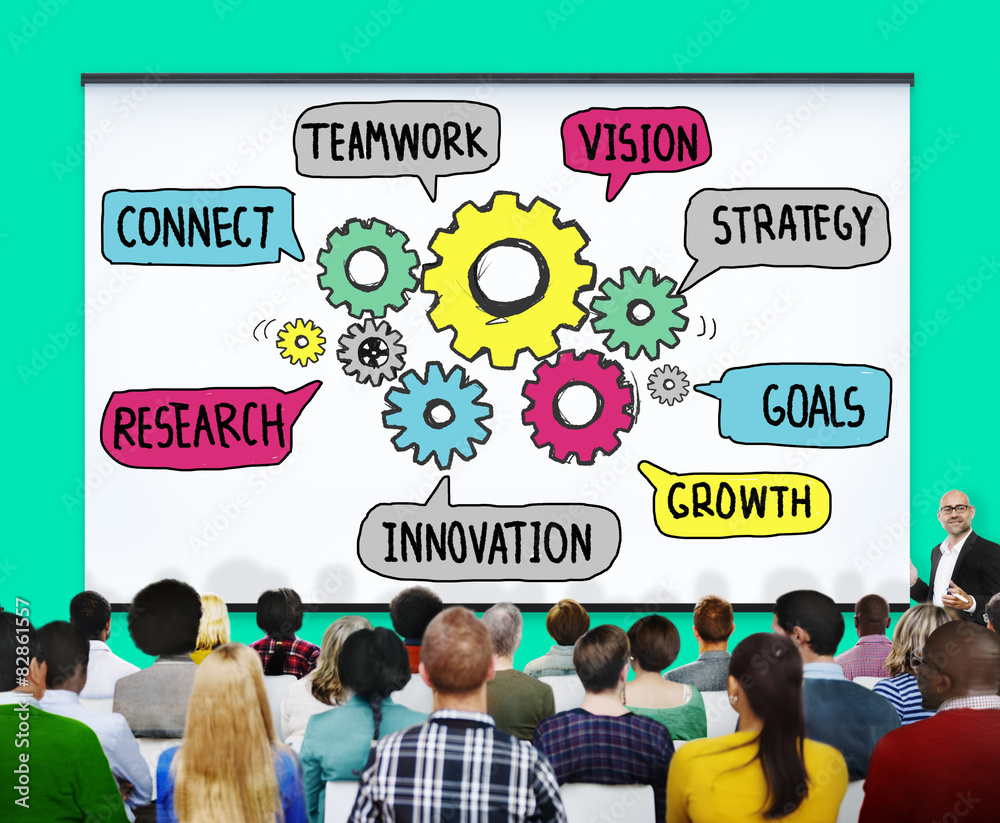 Teamwork Connect Strategy Vision Together Gear Concept Teamwork Connect Strategy Vision Together Gear Concept