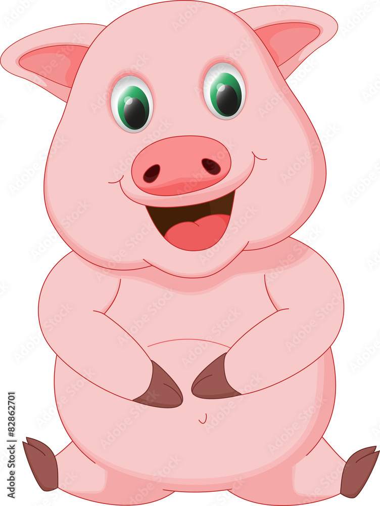 Fototapeta premium cute pig cartoon