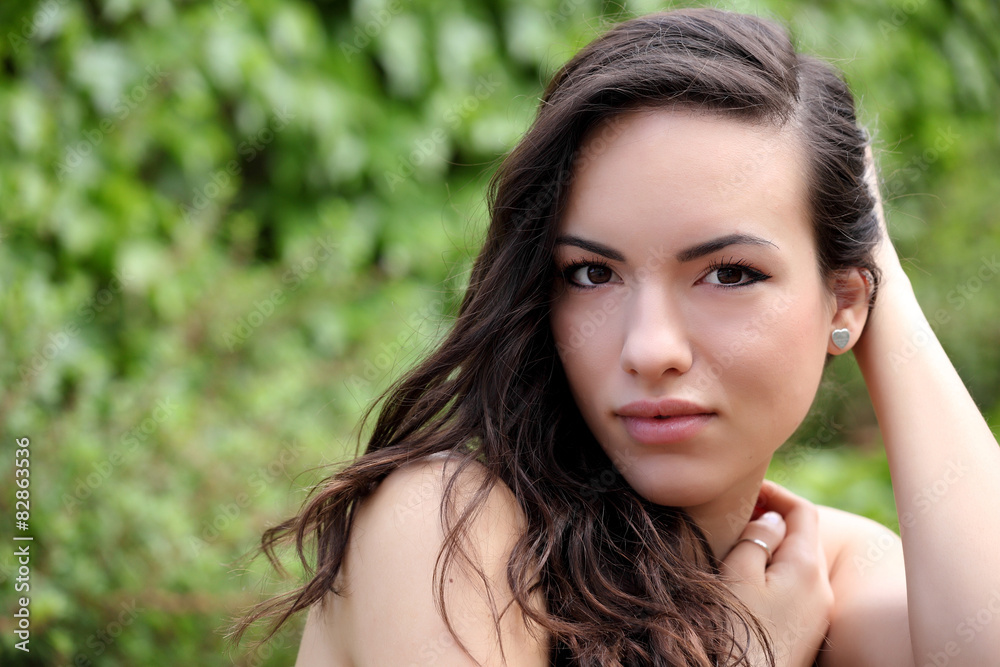 Outdoors portrait of attractive girl Outdoors portrait of attractive girl