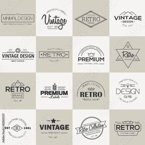 Minimal vintage Labels and badges collection