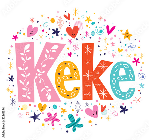 Keke female name decorative lettering type design