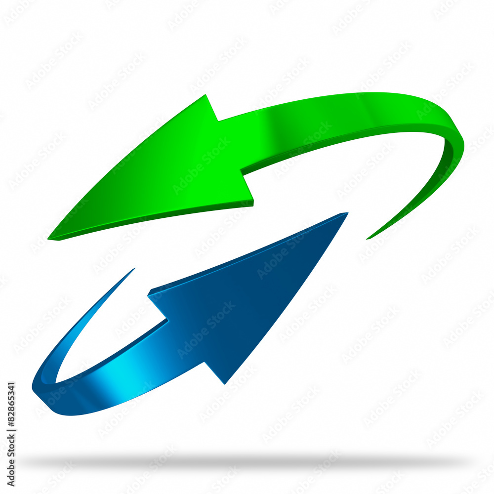 Blue and green in circumferential movement Blue and green in circumferential movement