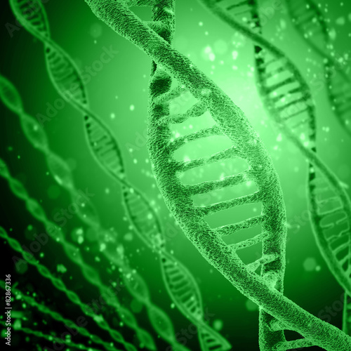 Digital illustration DNA structure in colour background