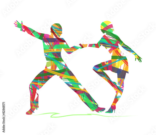 silhouette astratta di ballerini di liscio