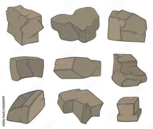 stones set cartoon 
