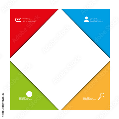 vector four color tags infographic