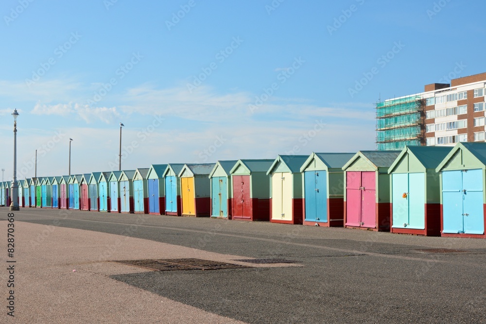 Beach Huts at Hove, Brighton, England