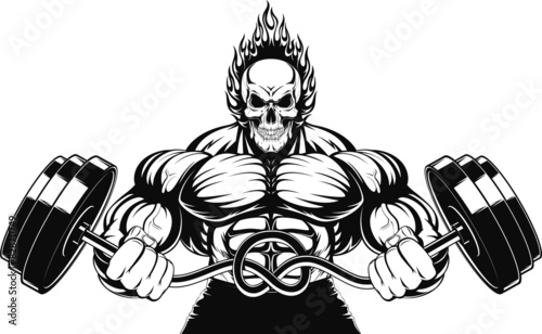 Bodybuilder with a barbell