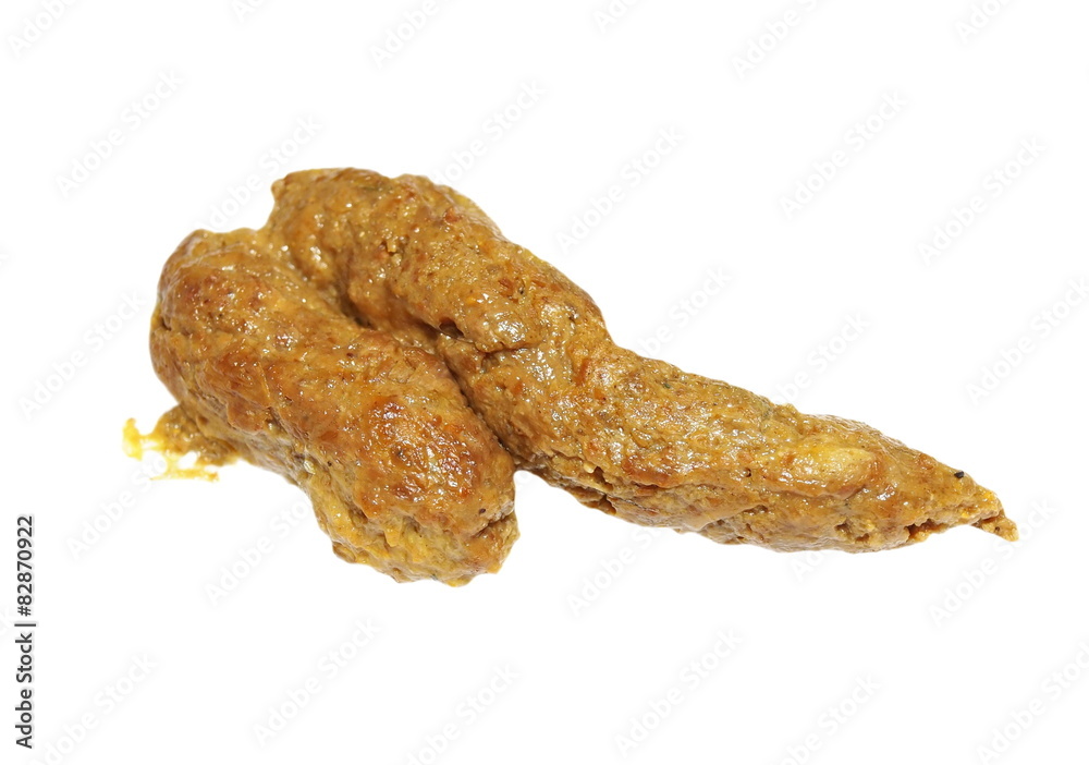 canine excrement, dog poop, isolated on white background Stock Photo ...