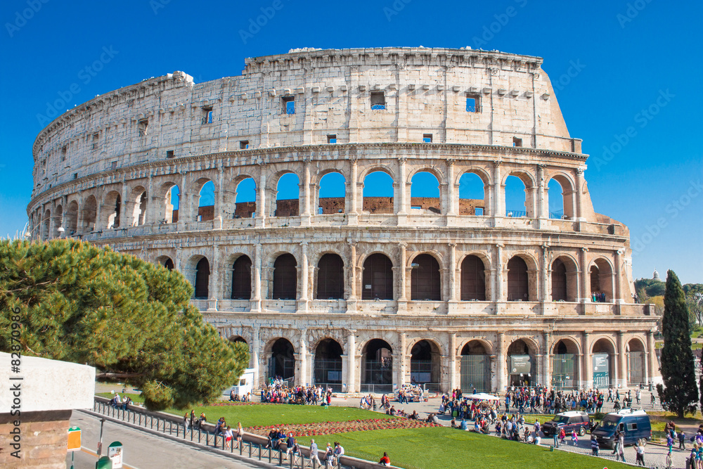 Colosseum is an iconic symbol of Imperial Rome. Italy.
