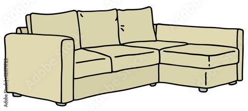 Hand drawing of a light big couch