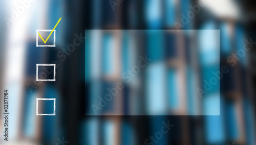 two white checkboxes on against  background of the business