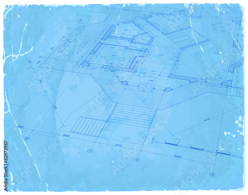 architecture blueprint - house plan / vector illustration