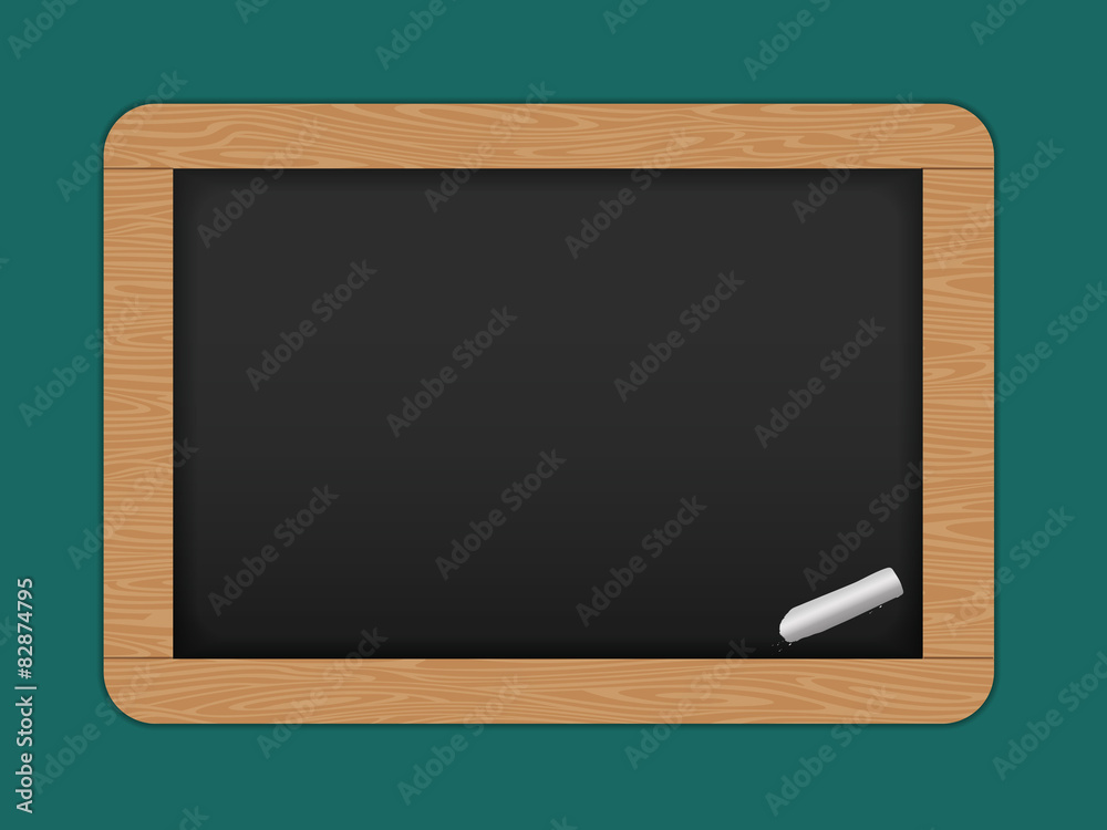 Chalkboard with wooden frame.