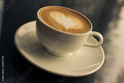 Art latte or cappuccino coffee.