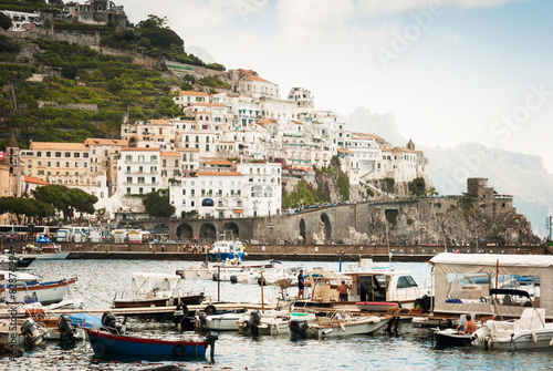 Amalfi coast and harbor Italy