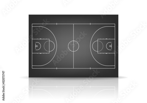 Vector black basketball court