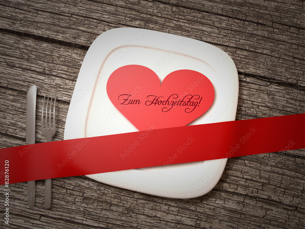 Hochzeitstag Essen Menue Gutschein Einladung Karte Stock Illustration