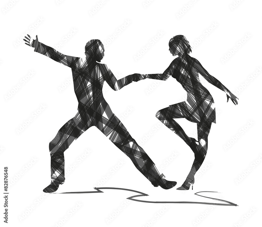 silhouette astratta di ballerini di liscio silhouette astratta di ballerini di liscio