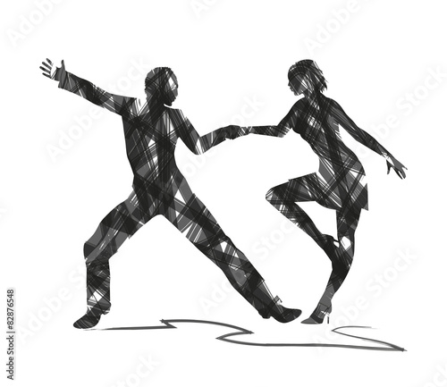 silhouette astratta di ballerini di liscio