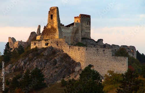 Evening view of ruins of Cachticky hrad - Slovakia