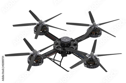 black quadcopter drone with camera photo