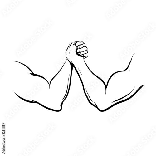 Arm Wrestling fight, vector illustration