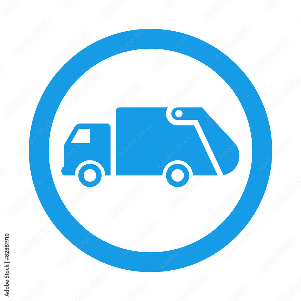 Icono redondo camion basura azul Icono redondo camion basura azul
