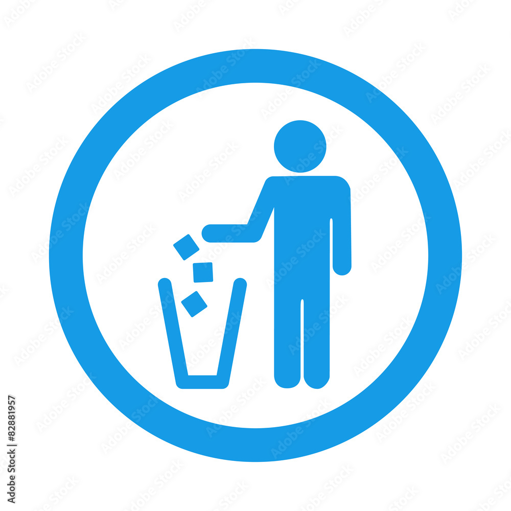 Icono redondo tirar papelera azul Icono redondo tirar papelera azul
