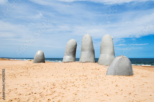 Hand Skulptur, von Punta del Este, Uruguay photo
