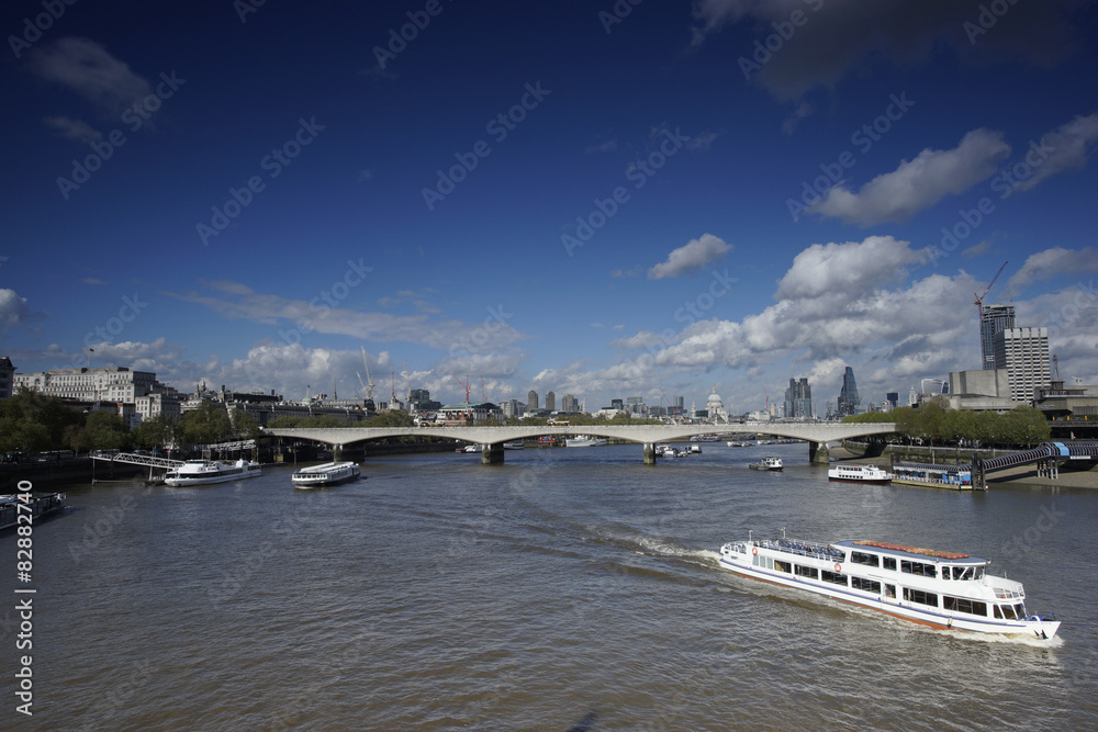 London skyline, include Waterloo Bridge