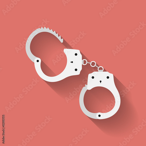 icon of handcuffs. Flat style