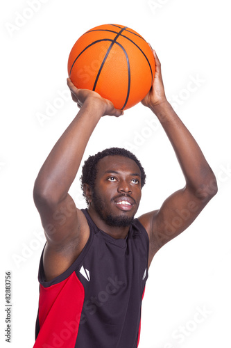 Basketball player isolated on white background